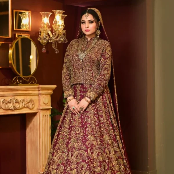Embellished Antique Gold Lehenga Choli