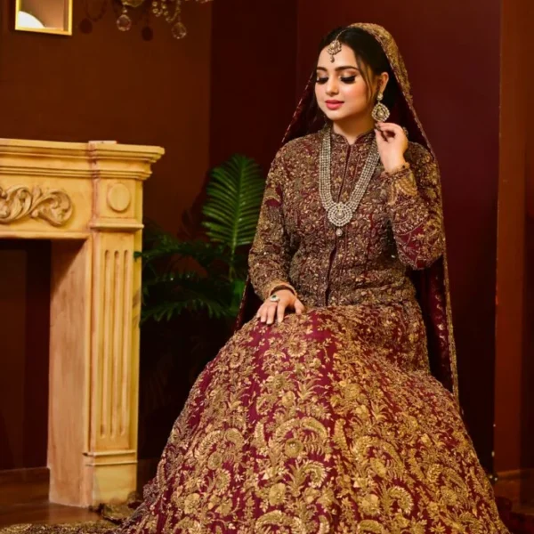 Embellished Antique Gold Lehenga Choli