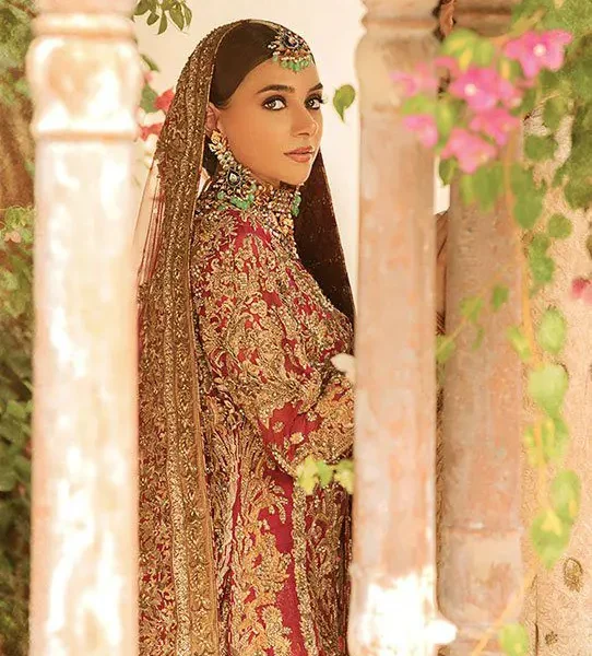 11-2.jpg Front Open Shirt and Lehenga in Parisian Embroidery with a Dupatta