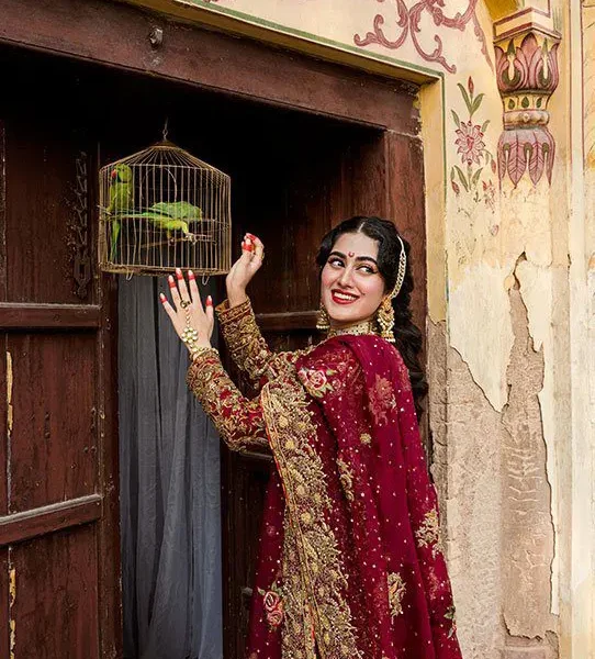 Traditionally Embroidered Shirt with a Gharara and Dupatta