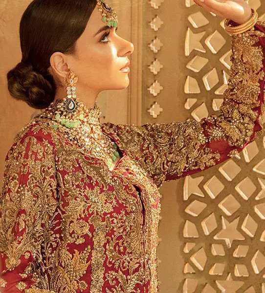 6-3.jpg Front Open Shirt and Lehenga in Parisian Embroidery with a Dupatta