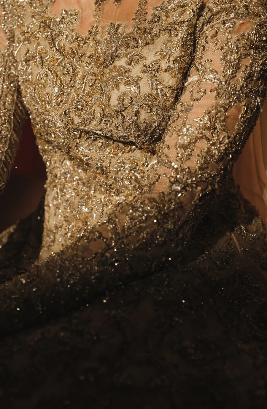 Khuwaab_bridal Off-White Bridal Gown with a Net Veil