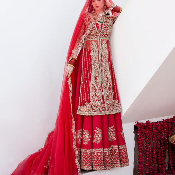 PremiumRedPakistaniBridalDressinFarshiLehengaStyle_720x Red Farshi Lehenga