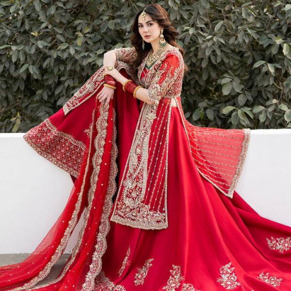 RedPakistaniBridalDressinFarshiLehengaStyleOnline_720x Red Farshi Lehenga