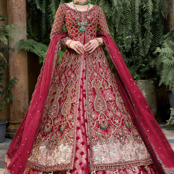 RoyalRedPakistaniBridalOutfitinGownLehengaStyleOnline_720x Royal Red Gown Lehenga