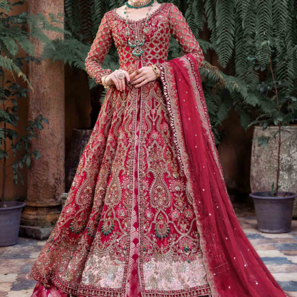 RoyalRedPakistaniBridalOutfitinGownLehengaStyle_720x Royal Red Gown Lehenga