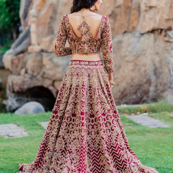 bridal Mehroon Heavy Lehenga Choli