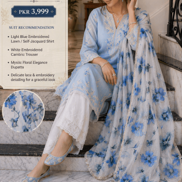 Online Dupatta Mystic Floral Elegance Dupatta