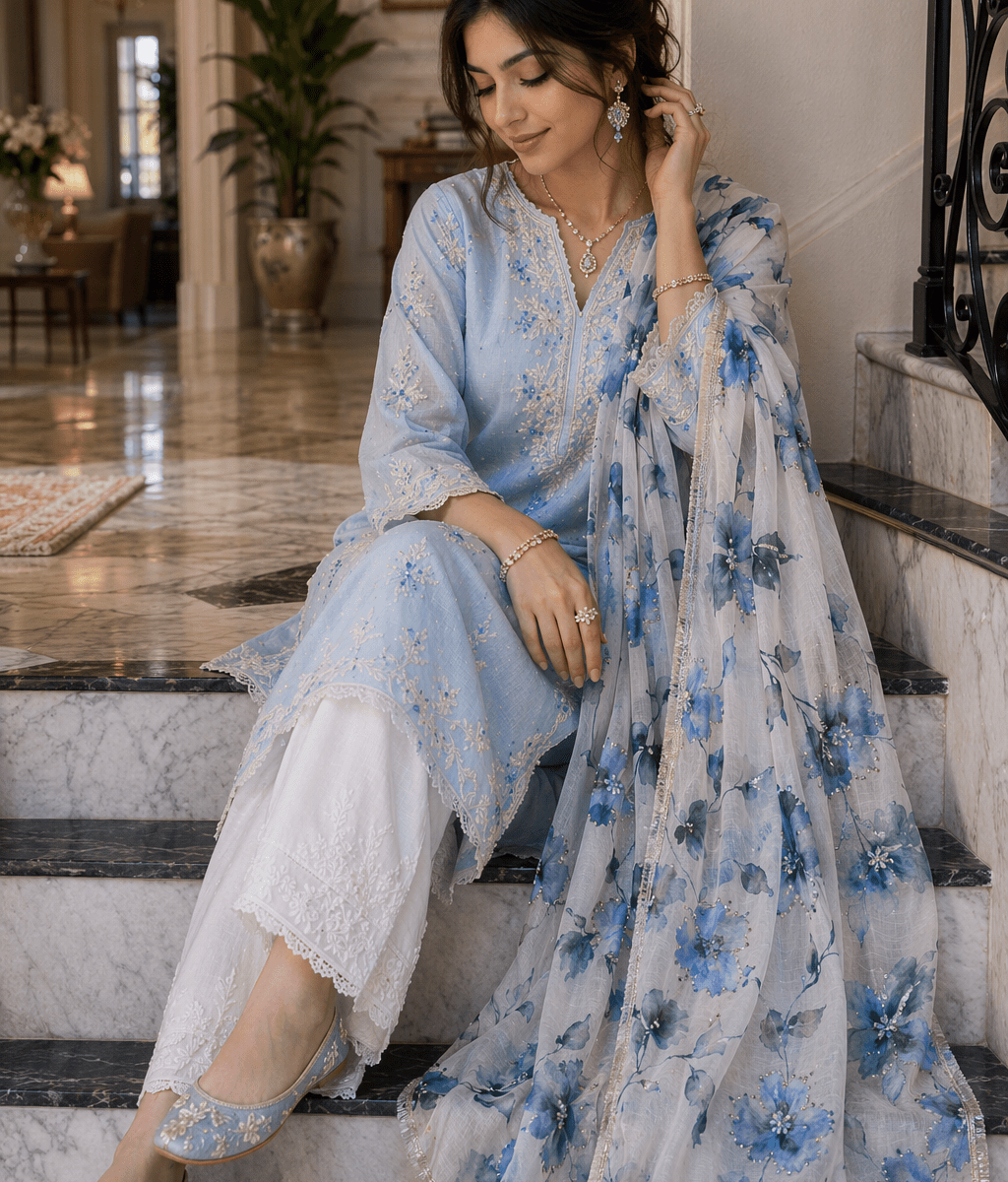 Online Dupatta Mystic Floral Elegance Dupatta