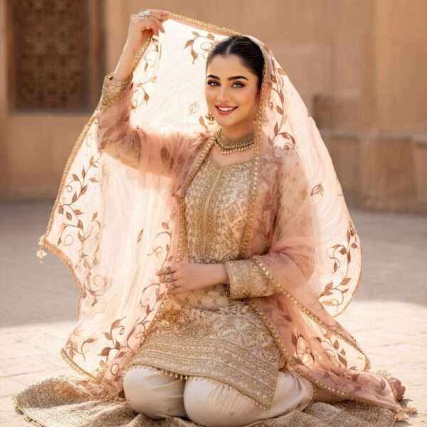 Floral Elegance Fabric Paint Dupatta