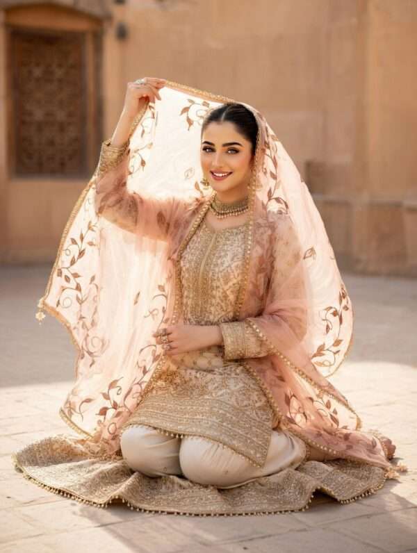 Floral Elegance Fabric Paint Dupatta