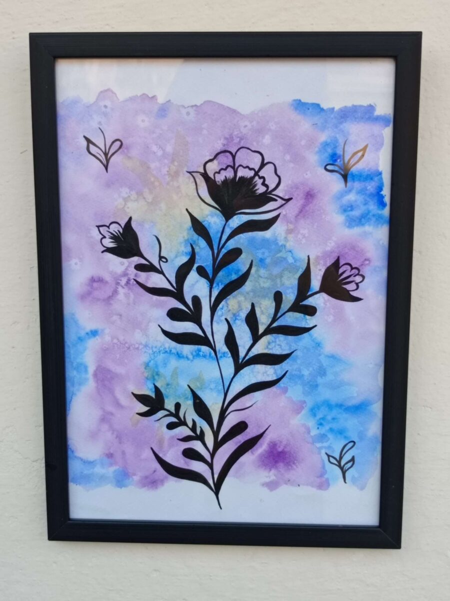 Leaf Motif Watercolor Painting