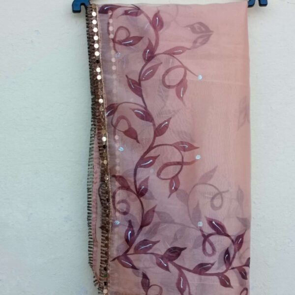 Floral Elegance Fabric Paint Dupatta