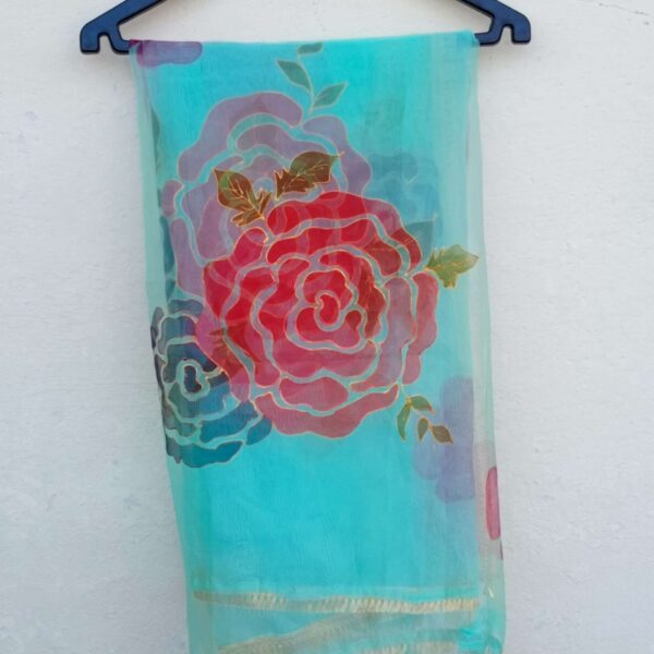 Floral Breeze Hand-Painted Dupatta
