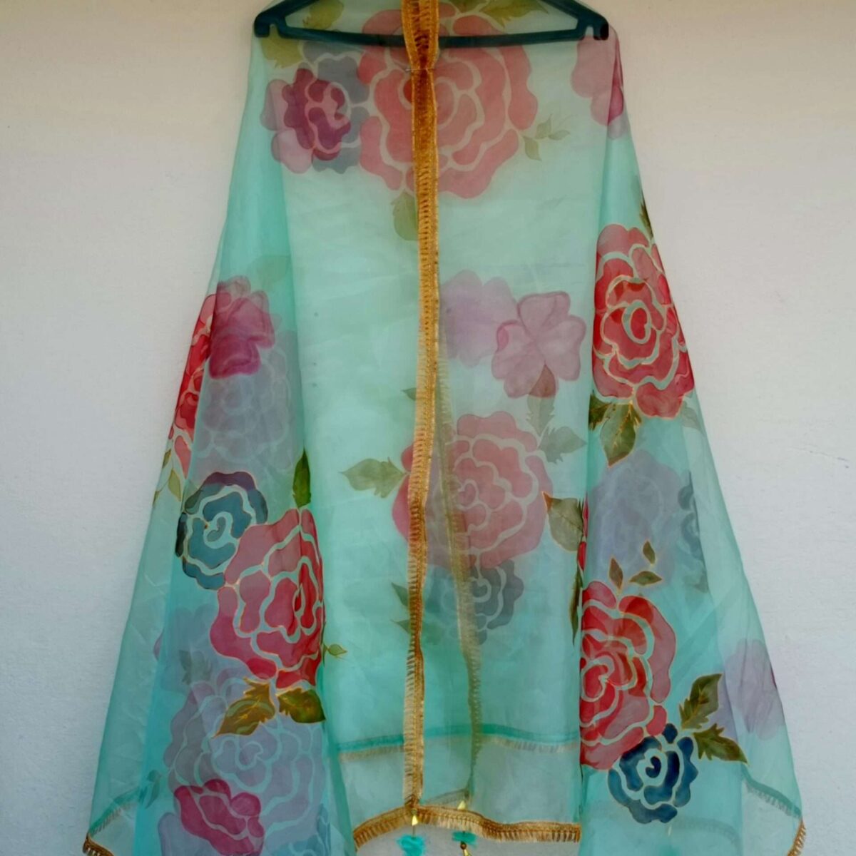 Floral Breeze Hand-Painted Dupatta