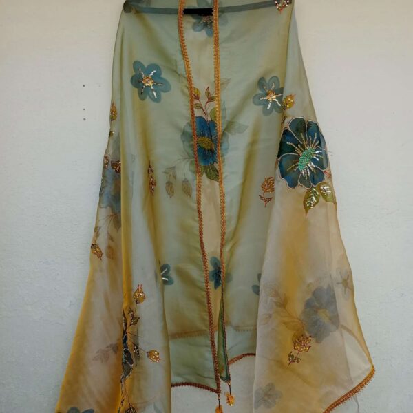 Paint Outfit Studio Mystical Blue Rose Blossom Dupatta
