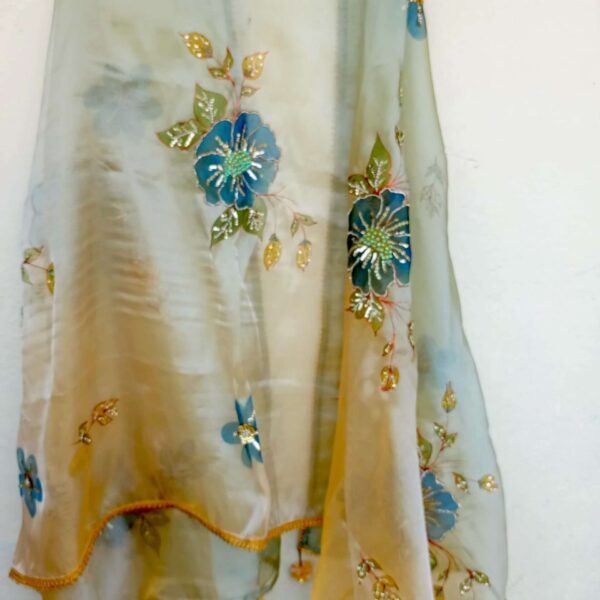 Paint Outfit Studio Mystical Blue Rose Blossom Dupatta