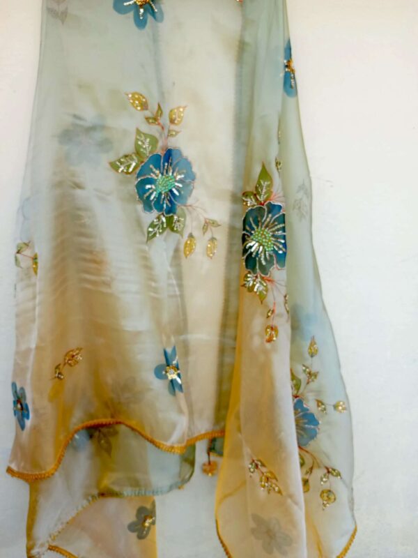 Paint Outfit Studio Mystical Blue Rose Blossom Dupatta