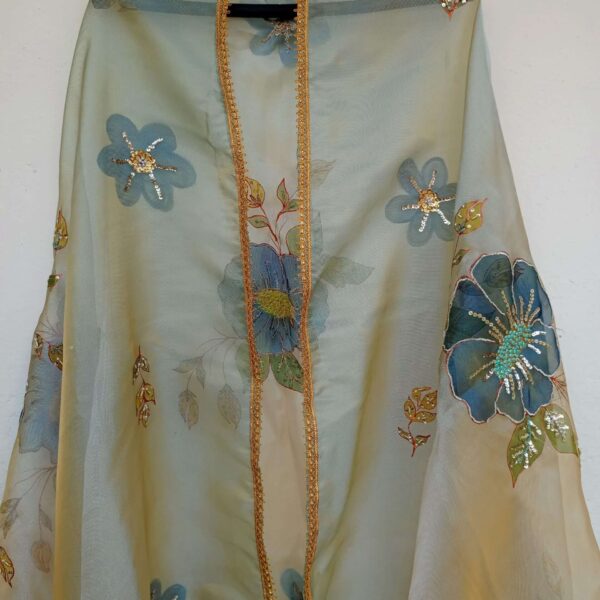 Paint Outfit Studio Mystical Blue Rose Blossom Dupatta