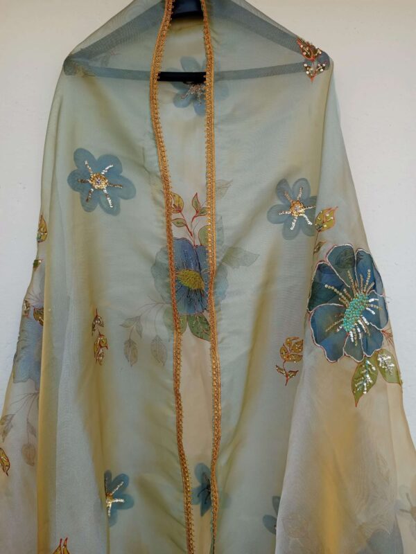 Paint Outfit Studio Mystical Blue Rose Blossom Dupatta