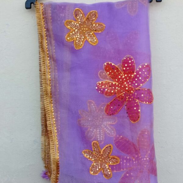 Paint Outfit Studio Cozy Gold and Red Flower Dupatta