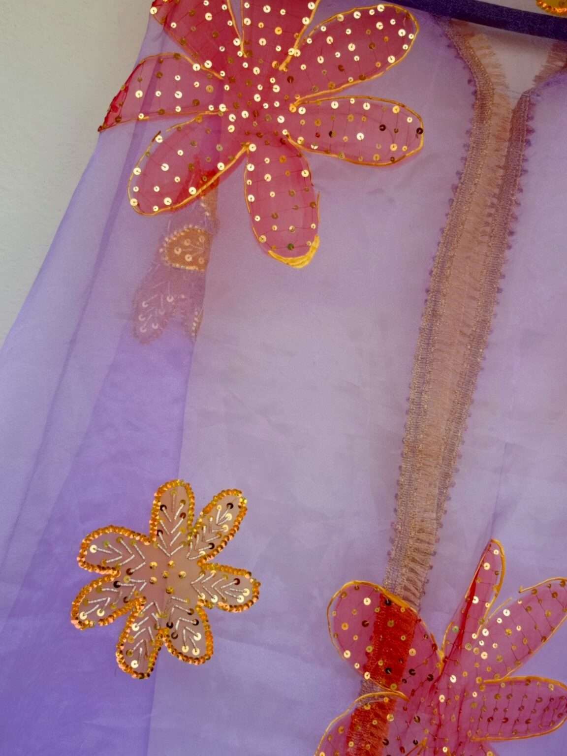Paint Outfit Studio Cozy Gold and Red Flower Dupatta