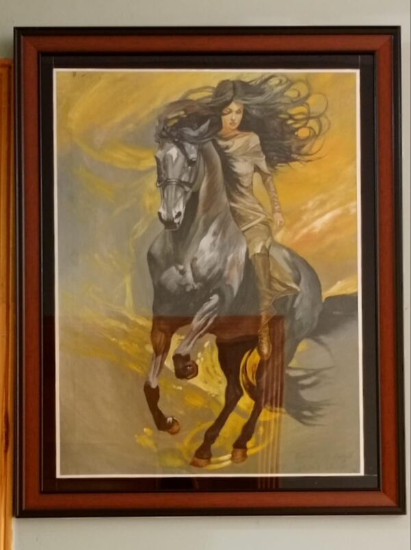 Warrior Lady Oil Painting