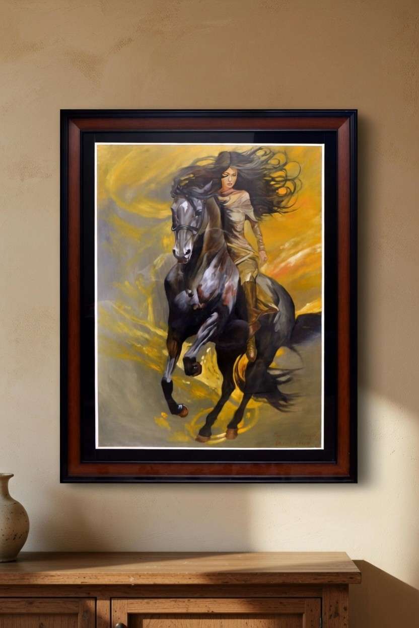 Warrior queen-Oil painting Oil Painting-Warrior Lady