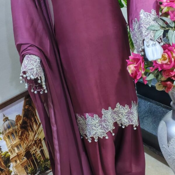 Maroon Silk Three Piece Suit-POS-3PC-07