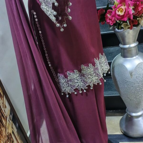 Maroon Silk Three Piece Suit-POS-3PC-07