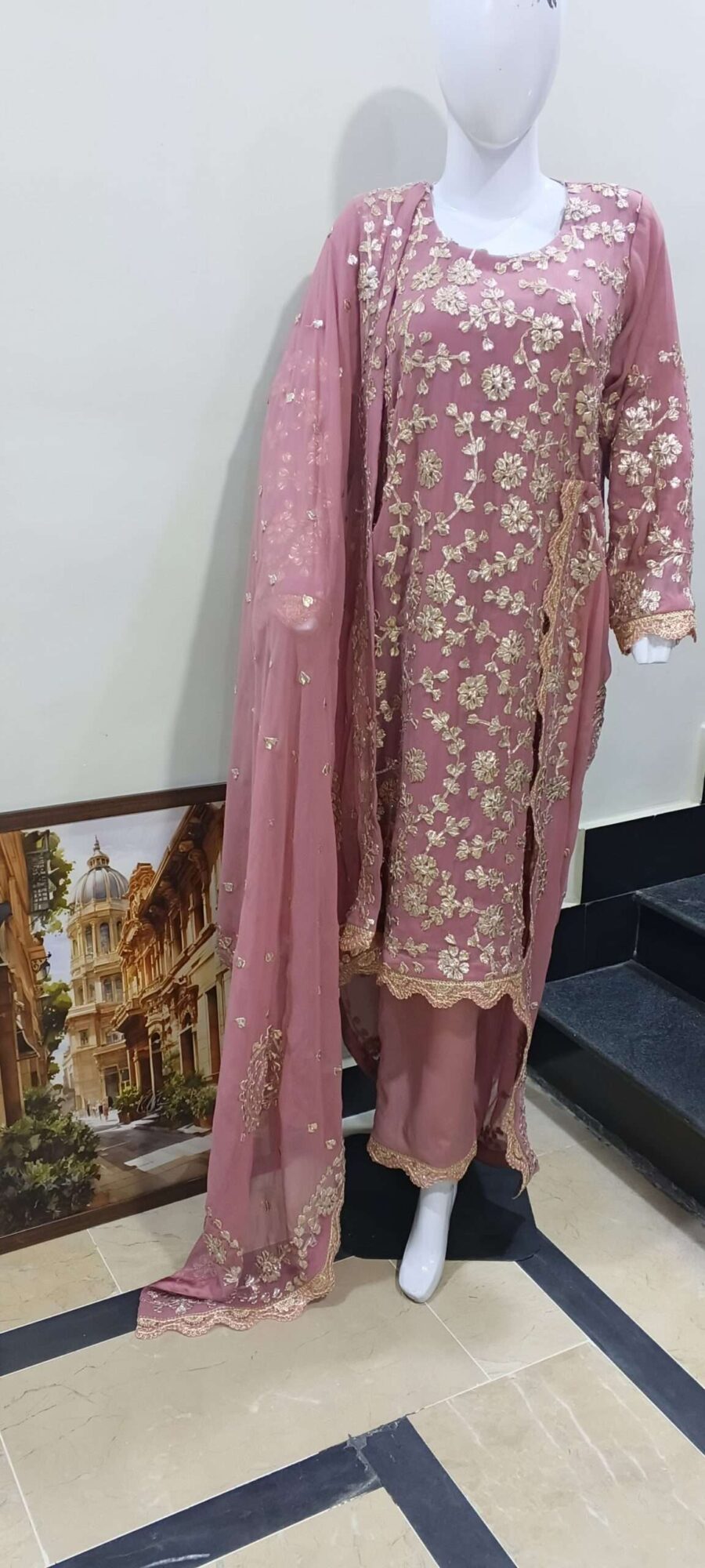 3 Piece Pink Crinkle Gotta Work Suit