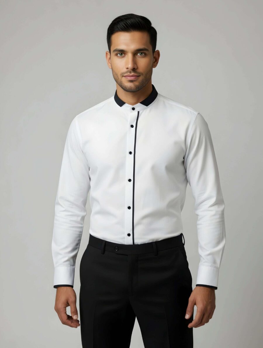 Picsart_26-04-19_15-52-16-856 (1) White Band Collar Shirt with Black Piping