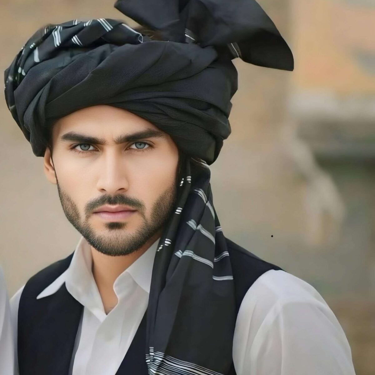 Black Afghani Pathan Turban (Lungi)