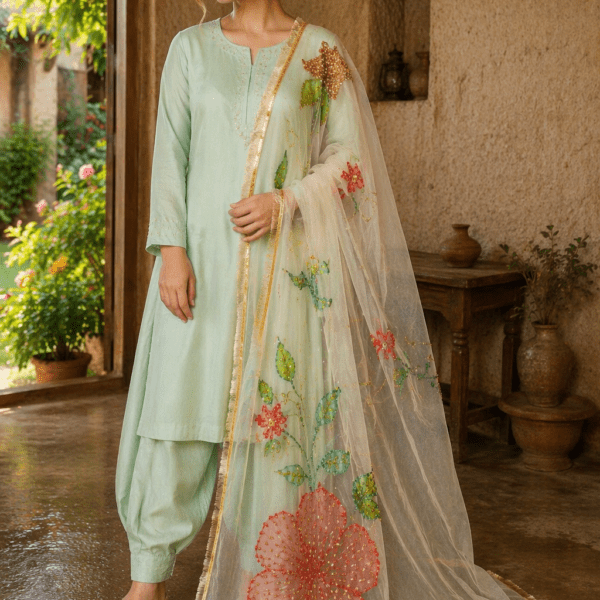 Floral Dew Premium Organza Dupatta