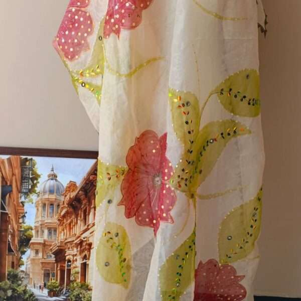 Blush Blossom Premium Tissue Dupatta