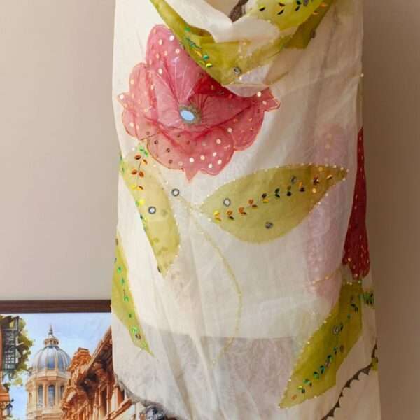 Blush Blossom Premium Tissue Dupatta
