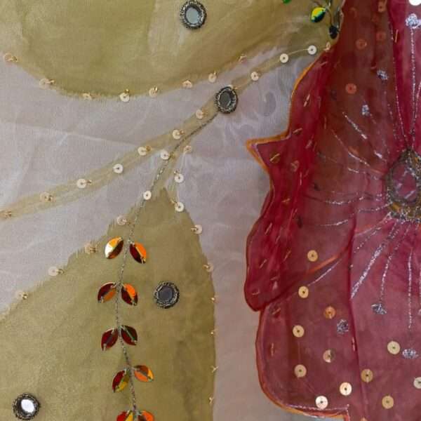 Blush Blossom Premium Tissue Dupatta