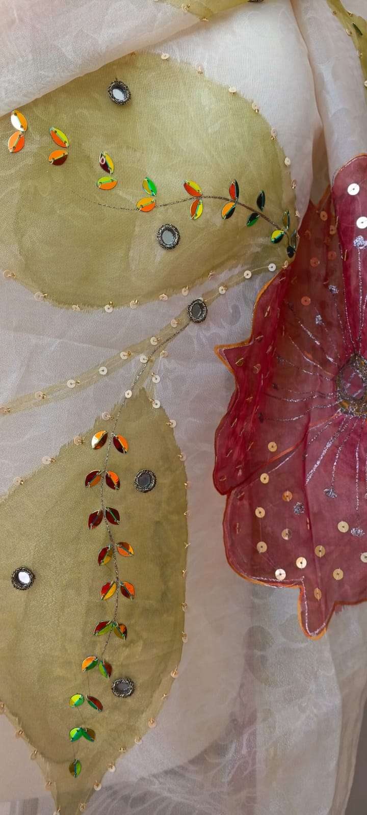 Blush Blossom Premium Tissue Dupatta