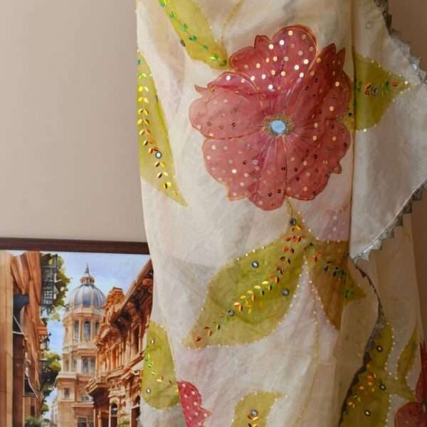 Blush Blossom Premium Tissue Dupatta