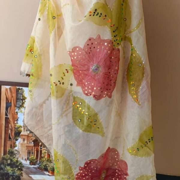 Blush Blossom Premium Tissue Dupatta
