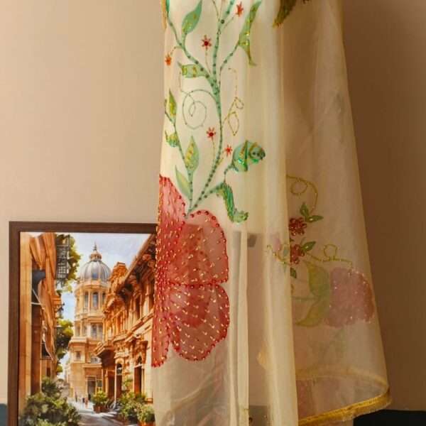 Floral Dew Premium Organza Dupatta