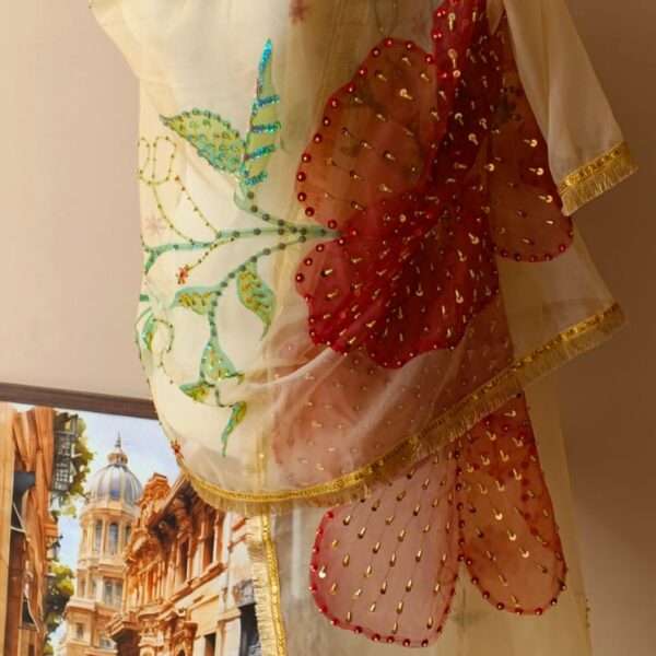 Floral Dew Premium Organza Dupatta