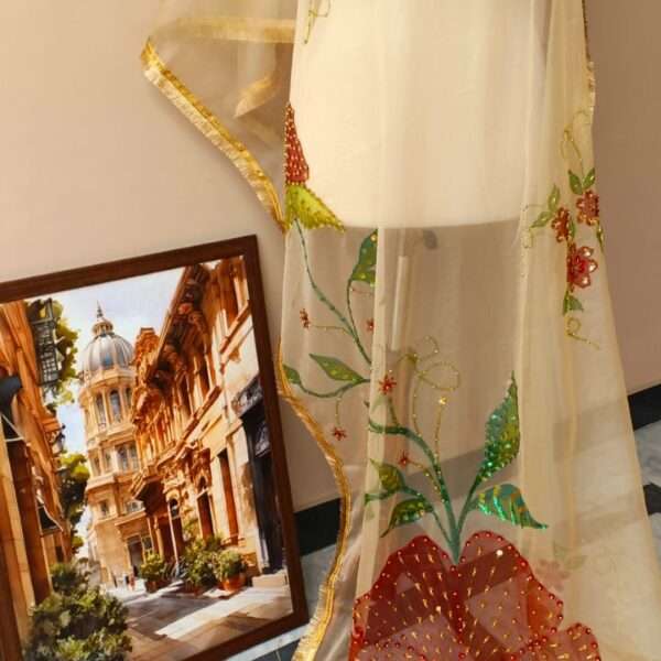 Floral Dew Premium Organza Dupatta