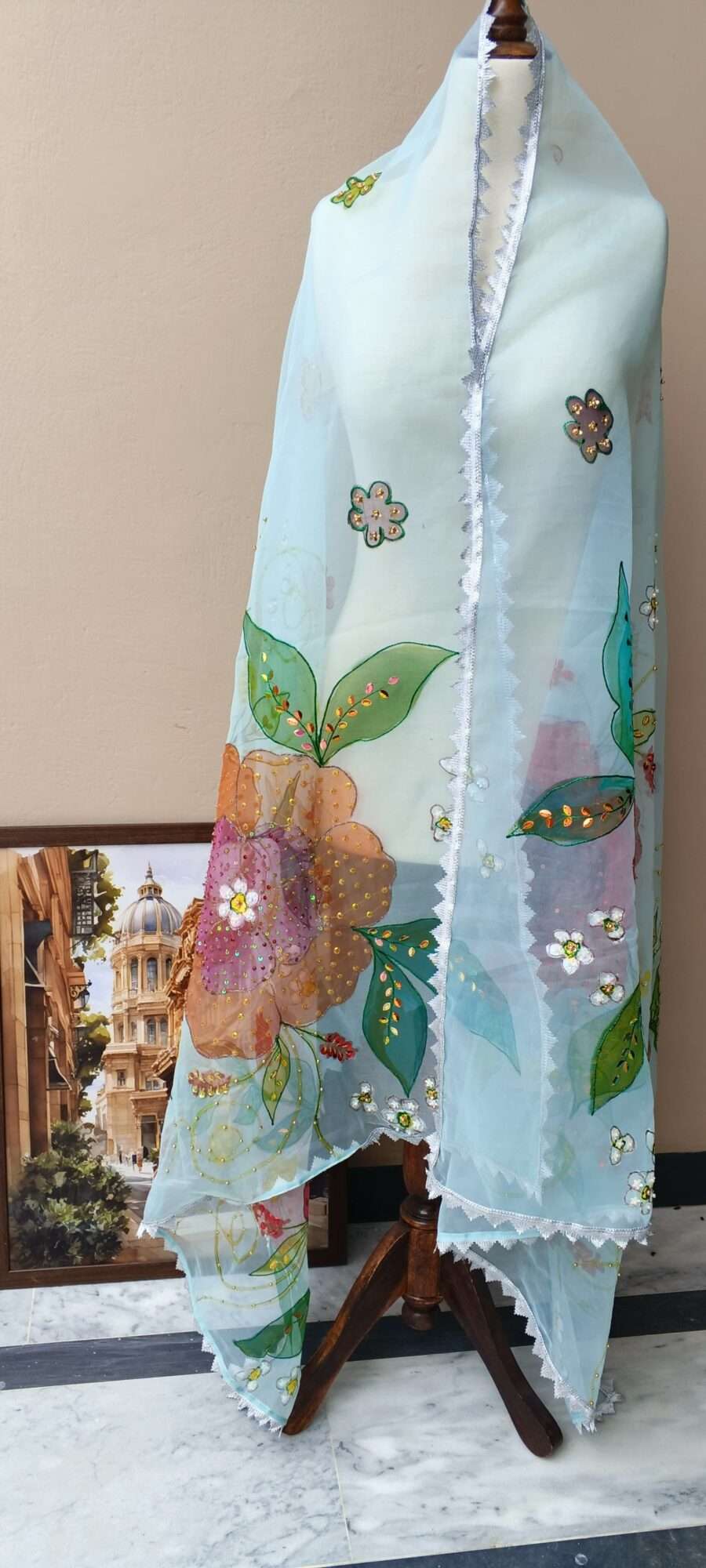 Sky Blossom Dupatta