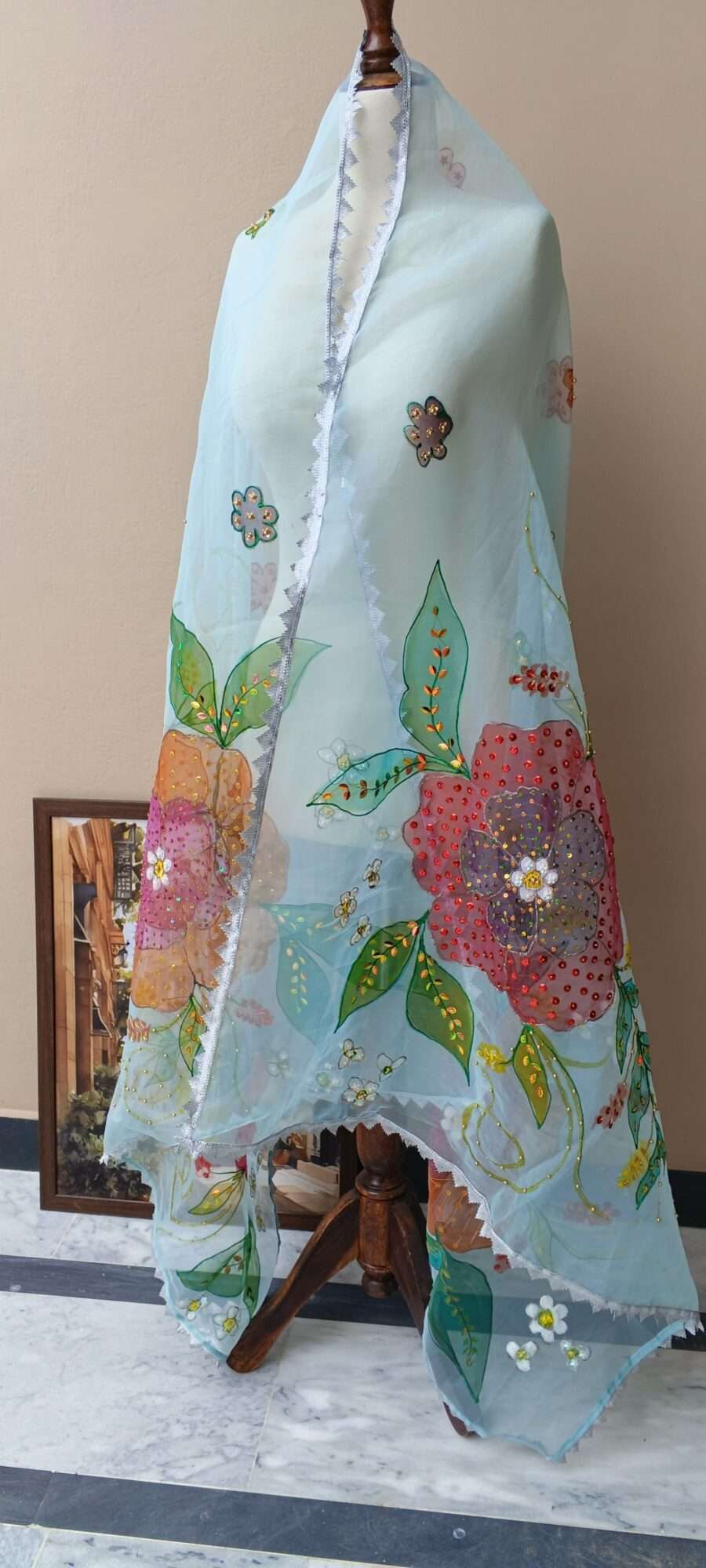 Sky Blossom Dupatta