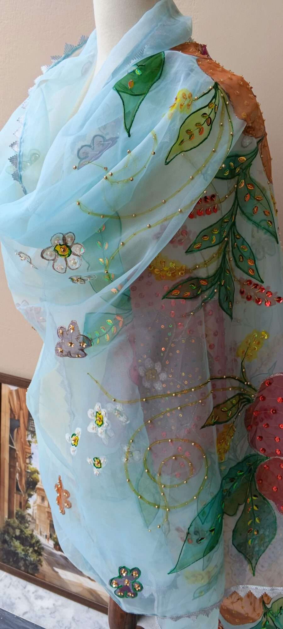 Sky Blossom Dupatta