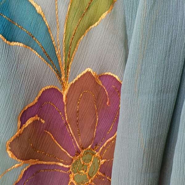 Online Dupatta Noor-e-Bahar Hand-Painted Crinkle Chiffon Dupatta