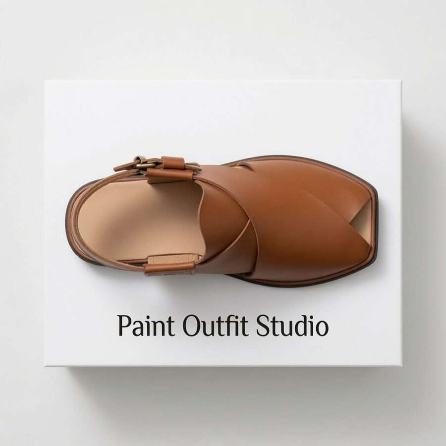 Tan Hi Koram Leather Peshawari Chappal