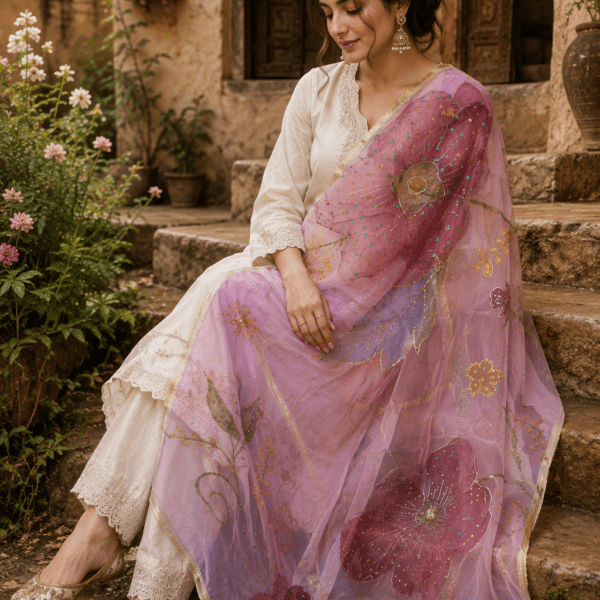 Noor-e-Gulzar Embellished Organza Dupatta