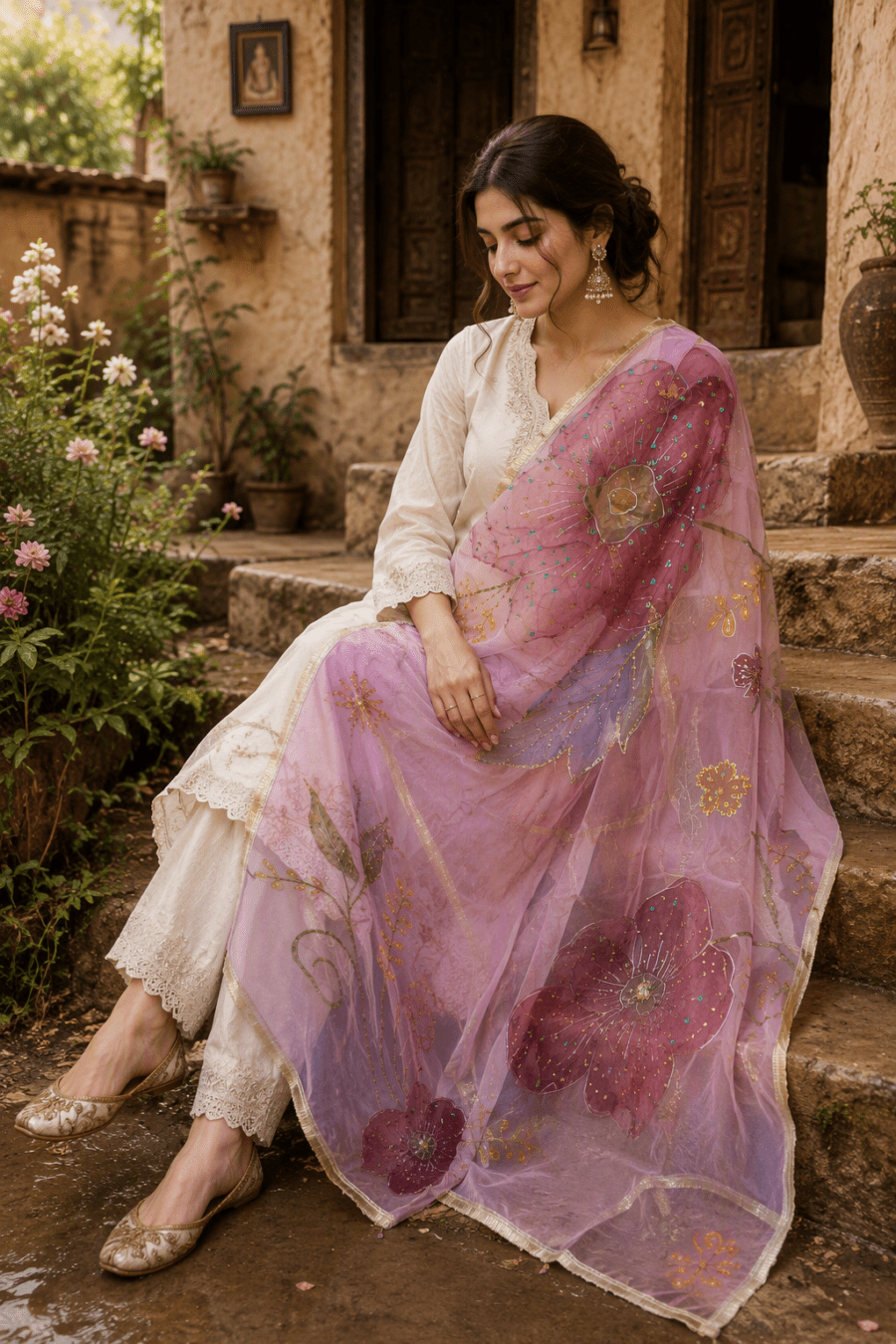 Noor-e-Gulzar Embellished Organza Dupatta